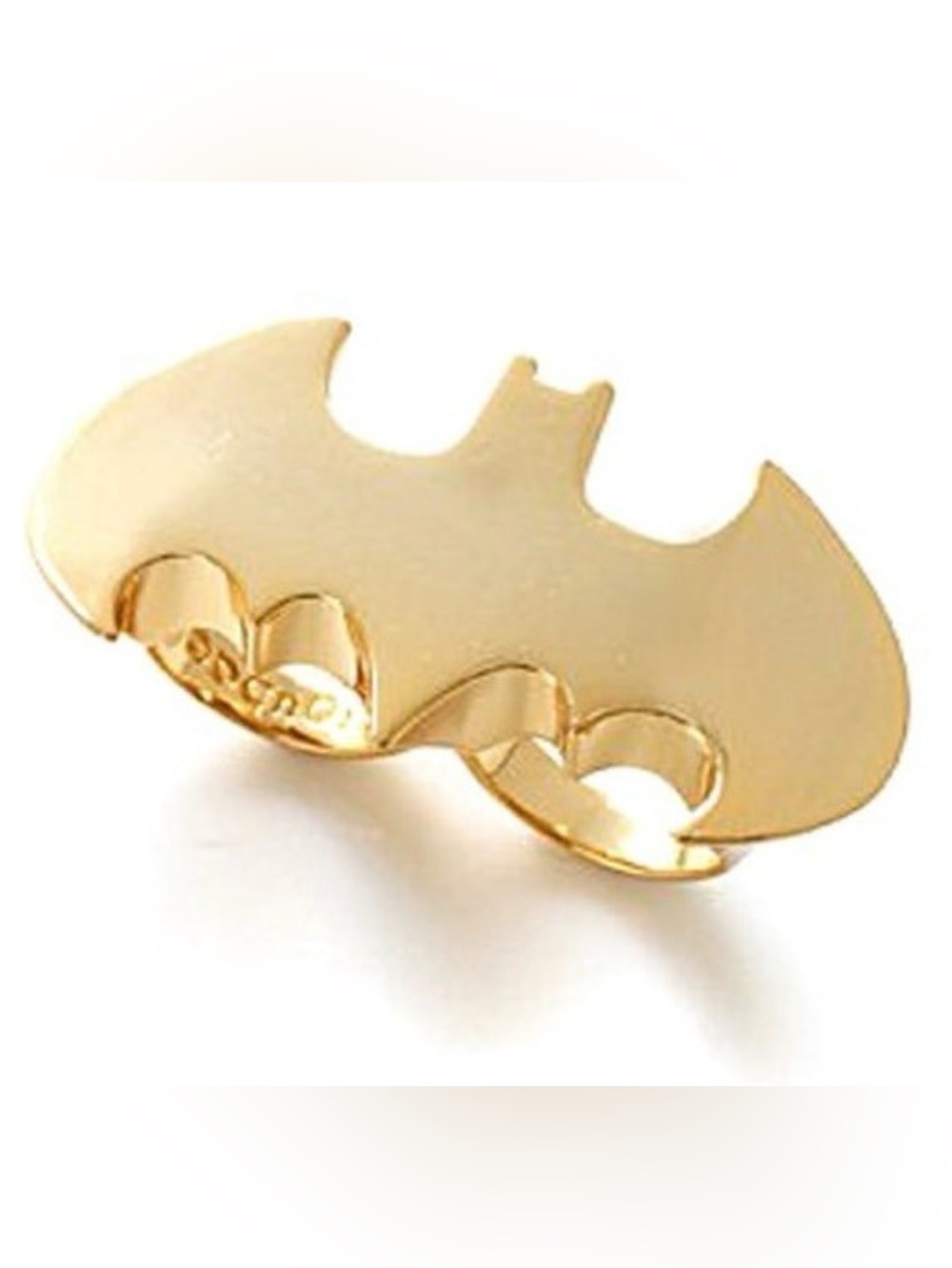 Noir Gold Batman Symbol Double Ring